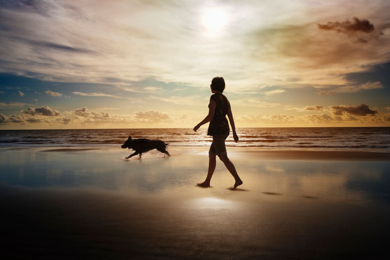 Walking on the beach