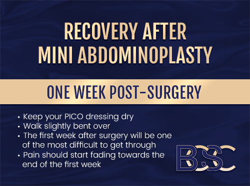 Infographic - One week after mini tummy tuck surgery