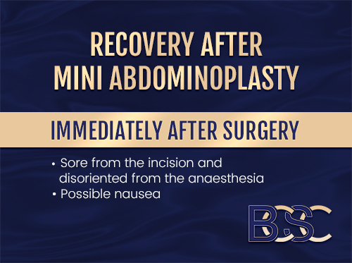 Infographic - immediately after mini tummy tuck surgery