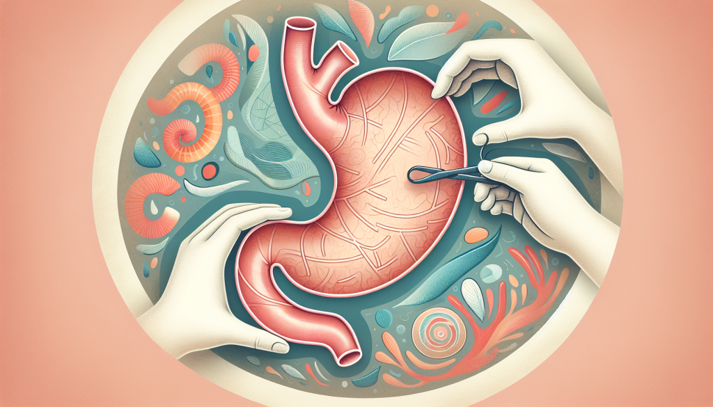 Illustration of gastric sleeve surgery