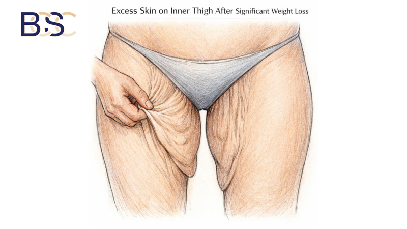 Excess skin on thigh post weight loss Body Contouring Surgery Clinic
