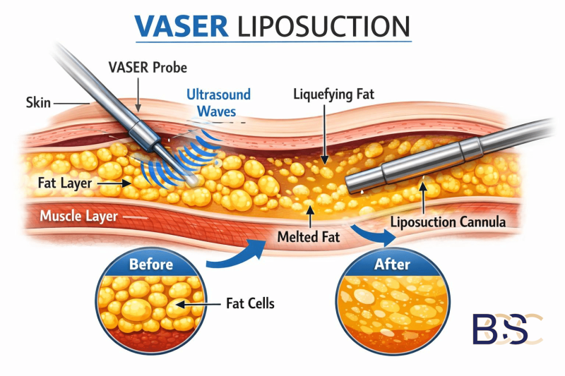 VASER liposuction (suction-assisted lipectomy)